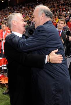 Didier Deschamps and Vicente del Bosque coach of France and