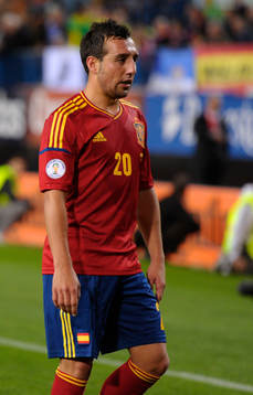 Cazorla in the Vicente Calderon stadium in Madrid October