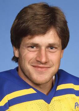 Bo Berglund of the Swedish national ice hockey team poses