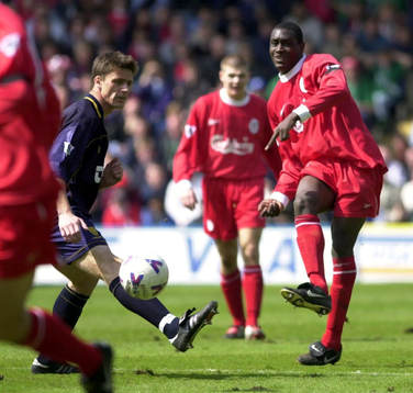 Liverpools Emile Heskey in action