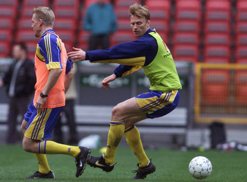 Kennet Andersson och Johan Mjällby, Sverige