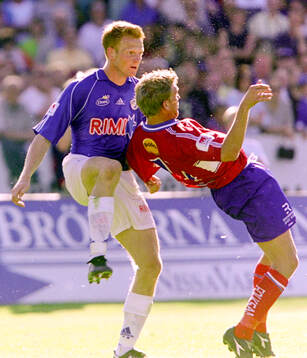 Halmstads Michael Svensson mot Örgrytes Marcus Allbäck