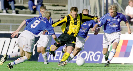 Häckens Kim Källström mot Trelleborgs Johan Andersson (t