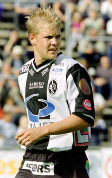 Landskronas målskytt Matthias Eklund