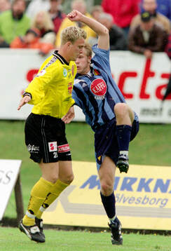 Mjällbys Marcus Ekenberg mot Djurgårdens Mikael Dorsin