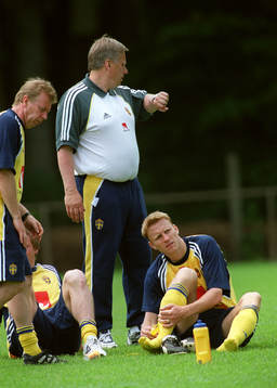 Fotboll, EM. Sverige träning