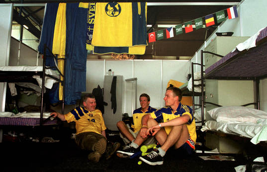 Supporter Sverige Peter Halmén, Niclas Wikman och Tomas