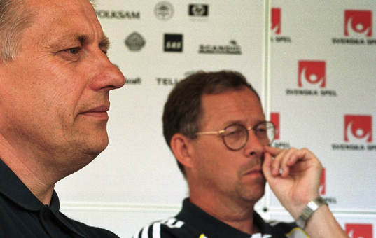 Lars Lagerbäck och Tommy Söderberg, förbundskapten