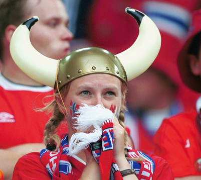 En gråtande Norsk supporter