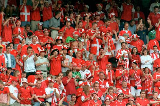 Fotboll, EM. Supporter Danmark