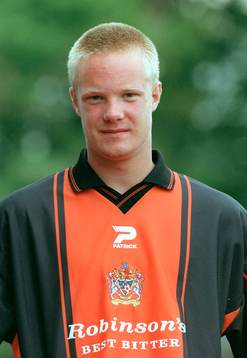 Fotboll, Kristianstad - Stockport. Jonas Larsson, Stockport