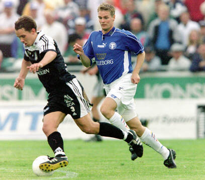 Sundsvalls Fredrik Lundqvist (t v) mot Trelleborgs Patrik
