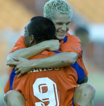 Christoffer Andersson och Alvaro Santos, Helsingborg (jubel)