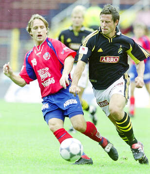 Helsingborgs Lars Bakkerud mot AIK:s Thomas Lagerlöf