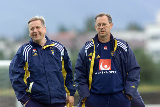 Tommy Söderberg och Lars Lagerbäck, förbundskapten