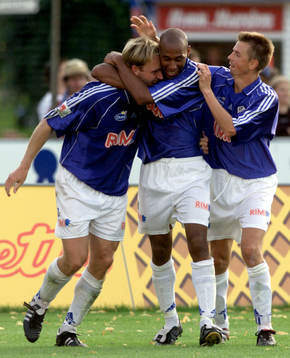 Jeffrey Aubynn och Torbjörn Arvidsson, Halmstad (Jubel)