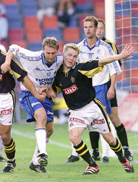 Norrköpings Mikael Ström mot AIK:s Karl Corneliusson