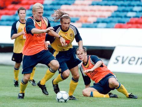 Daniel Andersson, Johan Mjällby, Henrik Larsson och Patrik
