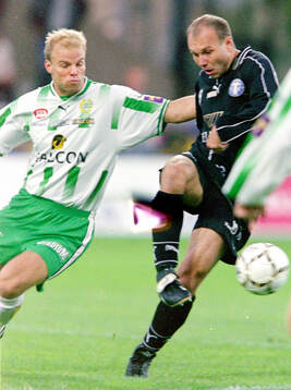 Trelleborgs Tommi Grönlund mot Hammarbys Andreas Hermansson