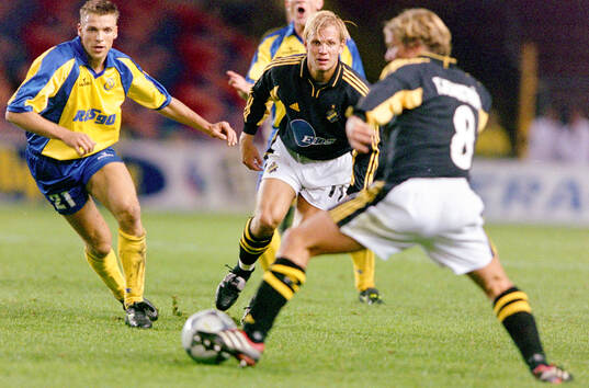 AIK:s Martin Åslund och Daniel Tjernström mot Herfölges