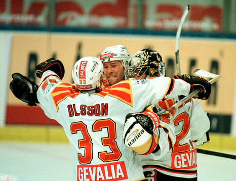 Johan Asplund, Christer Olsson och Pär Djoos, Brynäs jubel