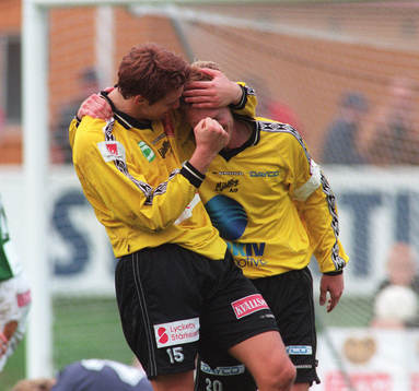 Marcus Ringberg och Linus Isberg, Mjällby jubel