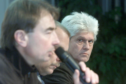 Tom Prahl, tränare Halmstad och Werner Lorant, tränare,