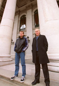 Tom Prahl, tränare Halmstad och Bengt Sjöholm, vice