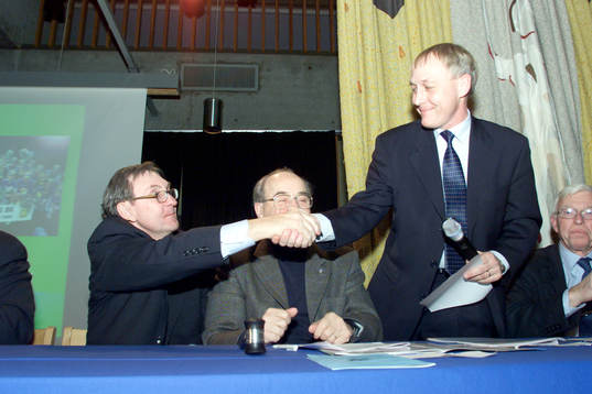Bengt Sjöholm, ordförande Halmstad och Stig Nilsson
