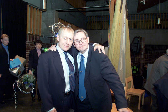 Bengt Sjöholm, ordförande Halmstad och Stig Nilsson