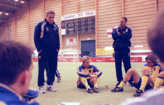 Tommy Söderberg och Lars Lagerbäck, förbundskapten