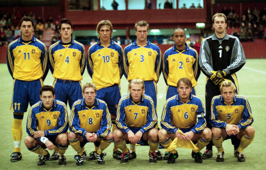 Sveriges startelva: Bakre raden fr. v: Zlatan Ibrahimovic,