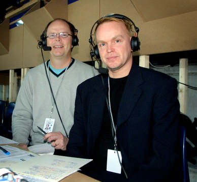 Robert Perlskog och Claes Hellberg, kommentatorer TV4