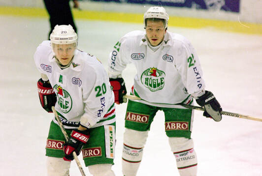 Rögles Pierre Jonsson (t v) och Roger Jönsson