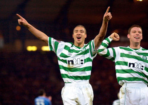 Henrik Larsson och Alan Thompson, Celtic (Jubel)