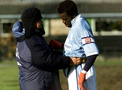 Fotboll Träningsmatch, Farum - Malmö. Peter Ijeh, Malmö.