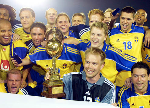 Kings Cup, Final, Sverige - Kina: Jubel Sverige