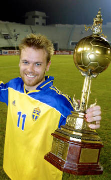 Kings Cup, Final, Sverige - Kina: Mattias Jonson, Sverige.