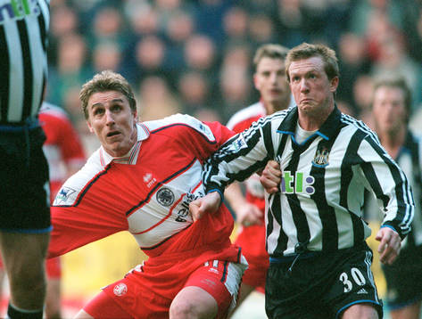 Alan Boksic, Middlesborugh och Steven Caldwell, Newcastle
