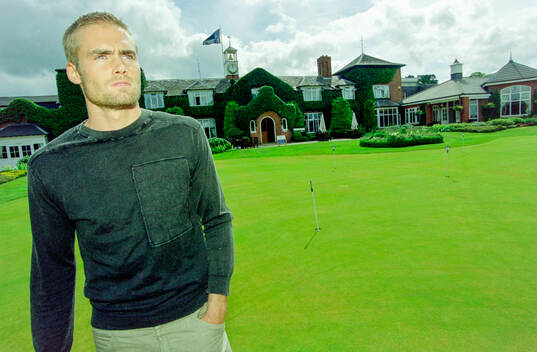 Olof Mellberg of Aston Villa playing golf
