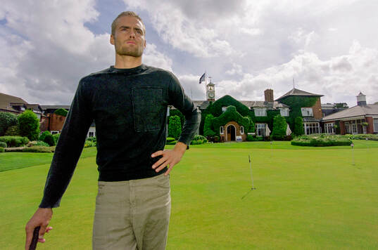 Olof Mellberg of Aston Villa playing golf