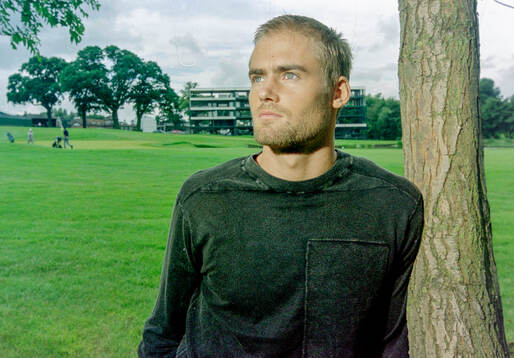 Olof Mellberg of Aston Villa playing at a golf course