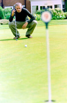 Olof Mellberg of Aston Villa playing golf