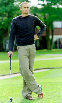 Olof Mellberg of Aston Villa at a golf course
