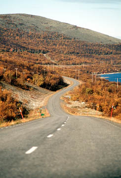 Berg, fjäll, fjällvärld, Lappland, väg