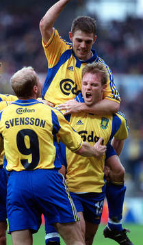 Fotboll, Mattias Jonson, Bröndby (jubel)