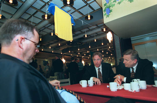 Upptaktsträff i Visby. Lars Lagerbäck, Mats Olsson och