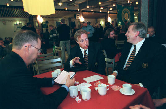 Upptaktsträff i Visby. Lars Lagerbäck, Mats Olsson och