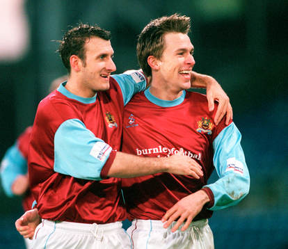 Glen Little och Gareth Taylor, Burnley, jublar (jubel)