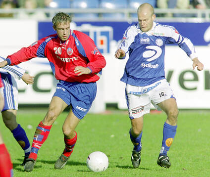 Helsingborgs Rade Prica (t v) mot Sundsvalls Joel Cedergren
